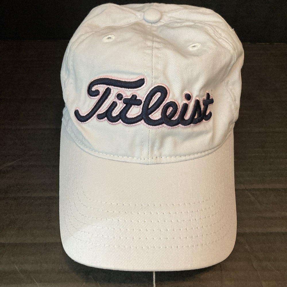 Titleist Golf Hat One Size Strapback Foot Joy Blue /Pink Embroidered Logo